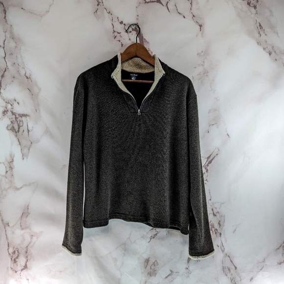 Kuhl Sweater Womens XL Black Quarter Zip Jacket Fleece Sherpa Alska Alfpaca - Picture 1 of 9